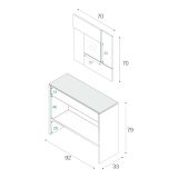 Mobile ingresso sospeso con cassetto rovere e noce 92x79h cm - Alwin