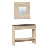 Mobile ingresso sospeso con cassetto rovere e noce 92x79h cm - Alwin