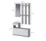 Mobile ingresso sospeso con scarpiera bianco e cemento 100x190h cm - Garolfo