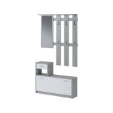 Mobile ingresso sospeso con scarpiera bianco e cemento 100x190h cm - Garolfo