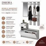 Mobile ingresso sospeso con scarpiera bianco e cemento 100x190h cm - Garolfo