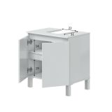 Mobile lavabo 2 ante 60x40x63h cm bianco lucido - Jerome