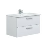Mobile lavabo 2 cassetti 80x45x50h cm bianco lucido - Felix