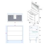 Mobile lavabo 3 cassetti 80x86x45h cm rovere - Elleboro