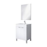 Mobile lavabo con specchio 60x80x45h cm bianco lucido - Abaco