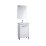 Mobile lavabo sospeso con specchio 50x80x40h cm bianco - Almenia