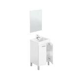 Mobile lavabo sospeso con specchio 50x80x40h cm bianco - Almenia