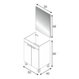 Mobile lavabo sospeso con specchio 50x80x40h cm rovere - Almenia