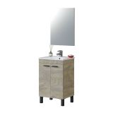 Mobile lavabo sospeso con specchio 50x80x40h cm rovere - Almenia