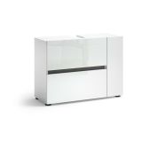 Mobile lavandino 1 anta e 1 cassetto 83x34x62h cm bianco lucido - Alamo