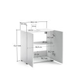 Mobile lavandino 2 ante 60x34x62h cm bianco lucido - Vione