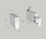 Mobile lavandino 2 cassetti 20x60x55h cm antracite - Isidora