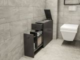 Mobile lavandino 2 cassetti 20x60x55h cm antracite - Isidora