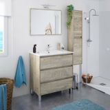 Mobile lavandino 3 cassetti 80x86x45h cm rovere - Albachiara