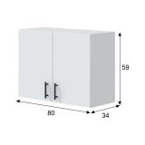 Mobile pensile 2 ante Este, Armadietto sospeso, Mobiletto a muro, Armadio ausiliario multifunzione, 80x34 h59 cm, Bianco