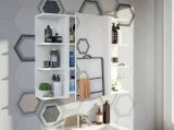 Mobile Pensile Bagno Lafayette, Mobile colonna per bagno, Armadietto sospeso, Bianco lucido, 40x21h65 - 1 anta cm