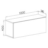 Mobile Pensile Beige Modulabile un Ripiano 100x40h cm, Un'anta - Pimonte
