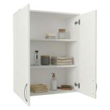 Mobile Pensile Bianco 2 Ripiani 2 Ante 70x90h cm, 3 Vani - Isili