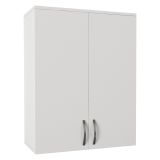 Mobile Pensile Bianco 2 Ripiani 2 Ante 70x90h cm, 3 Vani - Isili