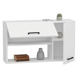 Mobile Pensile Bianco 2 Ripiani 2 Ante 90x52h cm, 4 Vani - Rassa