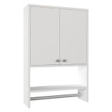 Mobile Pensile Bianco 2 Ripiani Apertura Battente 59x90h cm, 2 Ante - Taviano