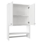 Mobile Pensile Bianco 2 Ripiani Apertura Battente 59x90h cm, 2 Ante - Taviano