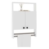 Mobile Pensile Bianco 2 Ripiani Apertura Battente 60x87h cm, 2 Ante - Tanagro