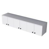 Mobile Pensile Bianco Bianco 6 Ante 3 Vani 180x44h cm, Apertura Battente - Jelsi