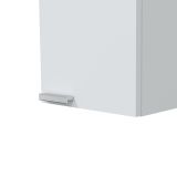 Mobile Pensile Bianco Lucido Grigio un Ripiano Un'anta 30x85h cm, Reversibile - Parga