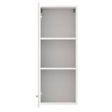 Mobile Pensile Bianco Opaco Marrone Rovere 2 Ripiani Un'anta 39x96h cm, 3 Vani - Fresis