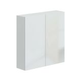 Mobile pensile Connell, Armadietto sospeso, Mobiletto a muro, Armadio ausiliario multifunzione, 60x16 h60 cm, Bianco lucido