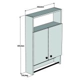 Mobile Pensile Marrone Noce 2 Ripiani Apertura Battente 60x87h cm, 2 Ante - Tanagro