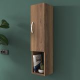 Mobile Pensile Marrone Noce 2 Ripiani Un'anta 22x90h cm, 3 Vani - Boglione