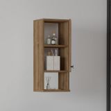 Mobile Pensile Marrone Noce 2 Ripiani Un'anta 30x71h cm, 3 Vani - Tarano