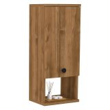 Mobile Pensile Marrone Noce 2 Ripiani Un'anta 30x71h cm, 3 Vani - Tarano