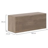Mobile Pensile Marrone Noce Modulabile un Ripiano 100x40h cm, Un'anta - Pimonte