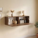 Mobile Pensile Marrone Noce Modulabile un Ripiano 150x40h cm, Un'anta - Laghetto
