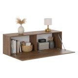 Mobile Pensile Marrone Noce Modulabile un Ripiano 150x40h cm, Un'anta - Laghetto