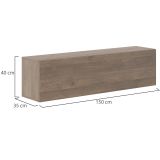Mobile Pensile Marrone Noce Modulabile un Ripiano 150x40h cm, Un'anta - Laghetto