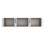 Mobile Pensile Marrone Rovere Bianco 6 Ante 3 Vani 180x41h cm, Apertura Battente - Arazzo