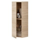 Mobile Pensile Marrone Rovere Grigio un Ripiano Un'anta 30x85h cm, Reversibile - Parga