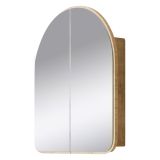 Mobile Pensile Marrone Rovere Trasparente Specchio Incluso un Ripiano 60x70h cm, 2 Ante - Vigano