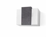 Mobile pensile Michael, Armadio multiuso, Mobiletto a muro, 100% Made in Italy, cm 90x38h66, Bianco lucido e Ardesia