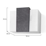 Mobile pensile Michael, Armadio multiuso, Mobiletto a muro, 100% Made in Italy, cm 90x38h66, Bianco lucido e Ardesia