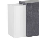 Mobile pensile Michael, Armadio multiuso, Mobiletto a muro, 100% Made in Italy, cm 90x38h66, Bianco lucido e Ardesia