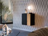 Mobile Pensile Nero Antracite Marrone Rovere un Ripiano Modulabile 49.9x50h cm, 2 Vani - Fonteno