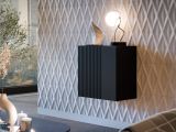 Mobile Pensile Nero Antracite un Ripiano Modulabile 49.9x50h cm, Apertura Push Pull - Fonteno