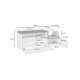 Mobile per ingresso 2 ante bianco lucido e ardesia 120x54h cm - Aska