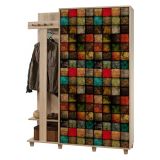 Mobile per ingresso 2 ante quercia e multicolore 135x194h cm - Liana