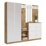 Mobile per ingresso 4 ante quercia e bianco 187x180h cm - Artin